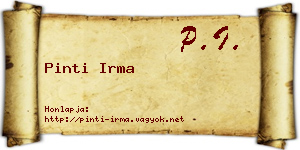 Pinti Irma névjegykártya